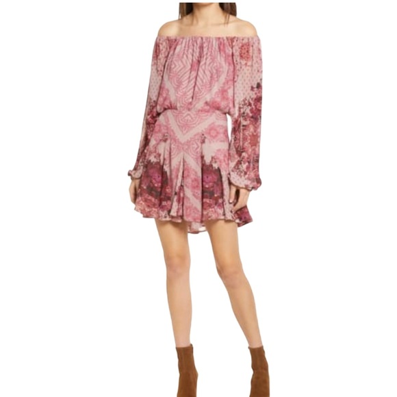 Free People Seven Wonders Mini Dress Dusty Rose - Picture 3 of 4